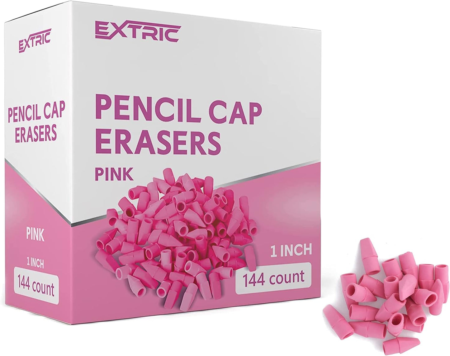 Pencil Top Erasers, 144 Count Pink Cap Erasers, Pink Eraser Tops, Pencil Toppers, Pencils Cap Eraser