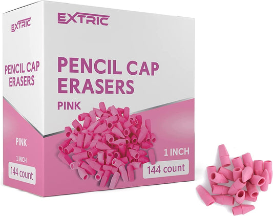 Pencil Top Erasers, 144 Count Pink Cap Erasers, Pink Eraser Tops, Pencil Toppers, Pencils Cap Eraser