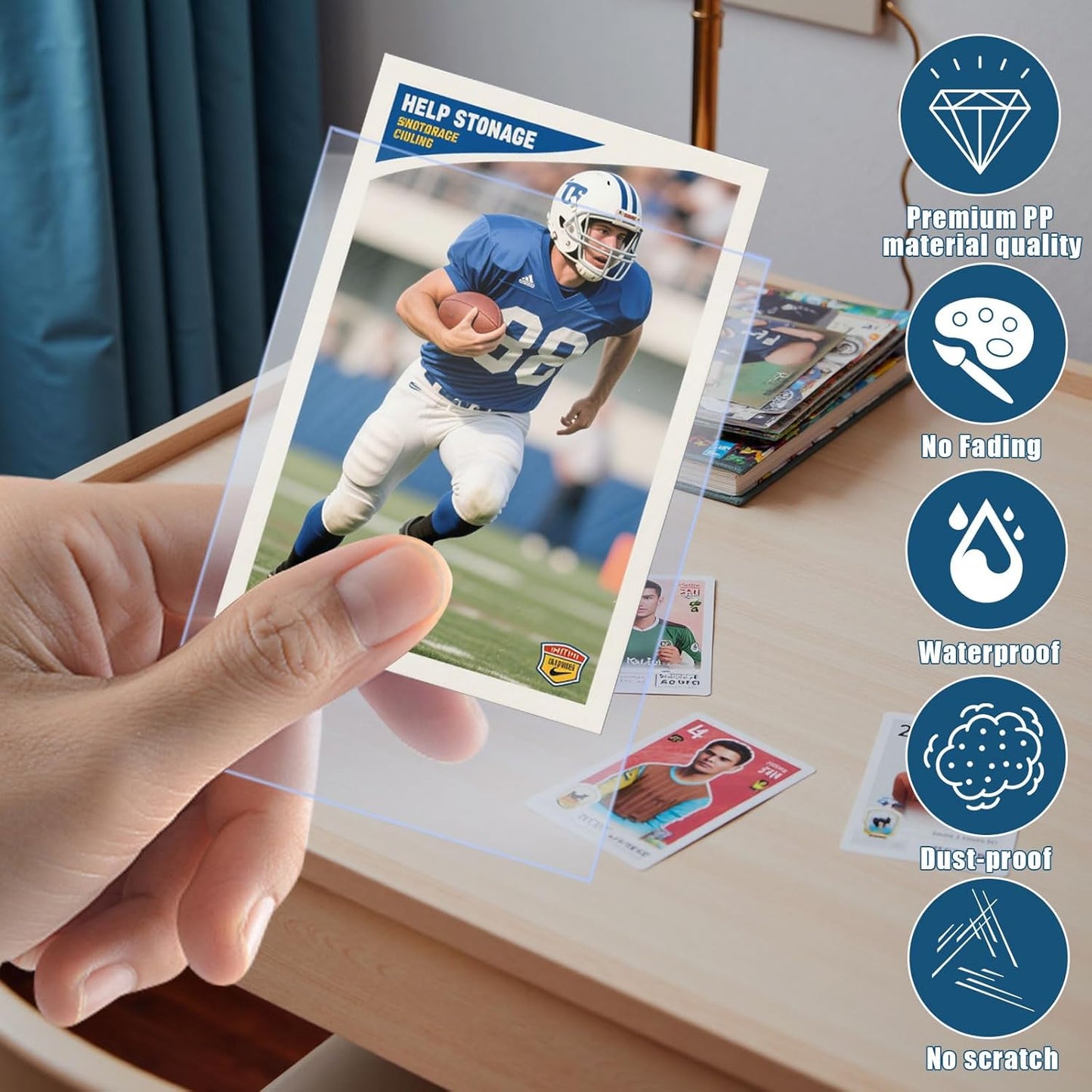 Card Sleeves, 600 CT Soft Card Protectors for Trading Cards with 1CT Hard Card Holder, Clear Topload Card Cover for Football, Baseball, Sports, MTG, TCG Game, Photo Card Collectible Storage