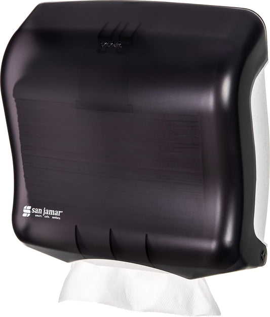 San Jamar Classic UltraFold Towel Dispenser for 400 Multifold/240 C-Fold Towels, Plastic, 11.5 x 6 Inches, Black