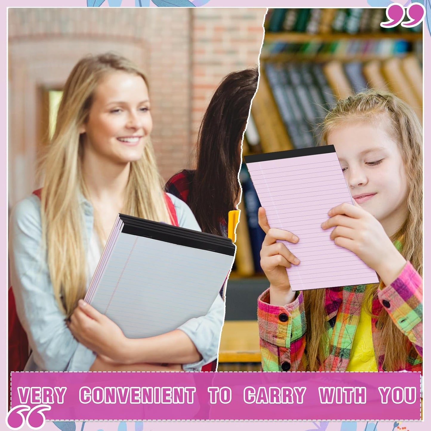 Lincia 12 Pcs Colored Legal Pad Writing Pads 8.5 x 11 Inch Wide Ruled 50 Sheets Per Notepad Micro Perforated Writing Notepad for School, College, Office, Business (Pastel Colors)