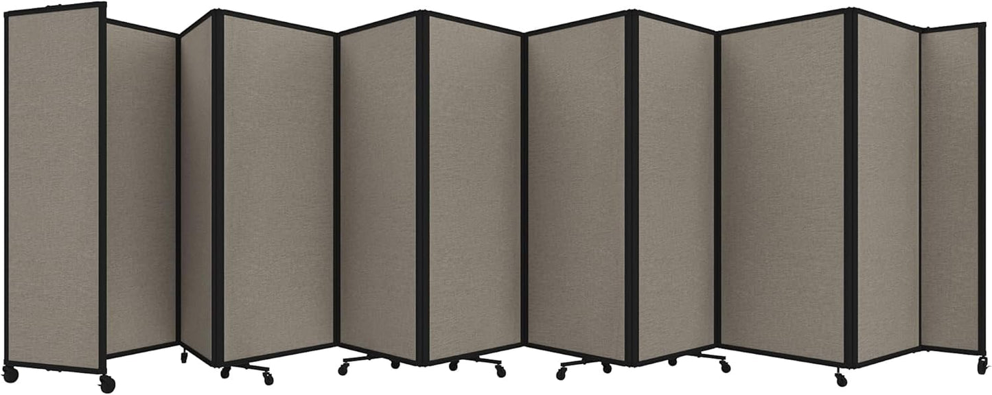 Versare Room Divider 360 Portable Wall Partition | Folding Panels | Large Freestanding Divider | Locking Wheels | Temporary Room Separator