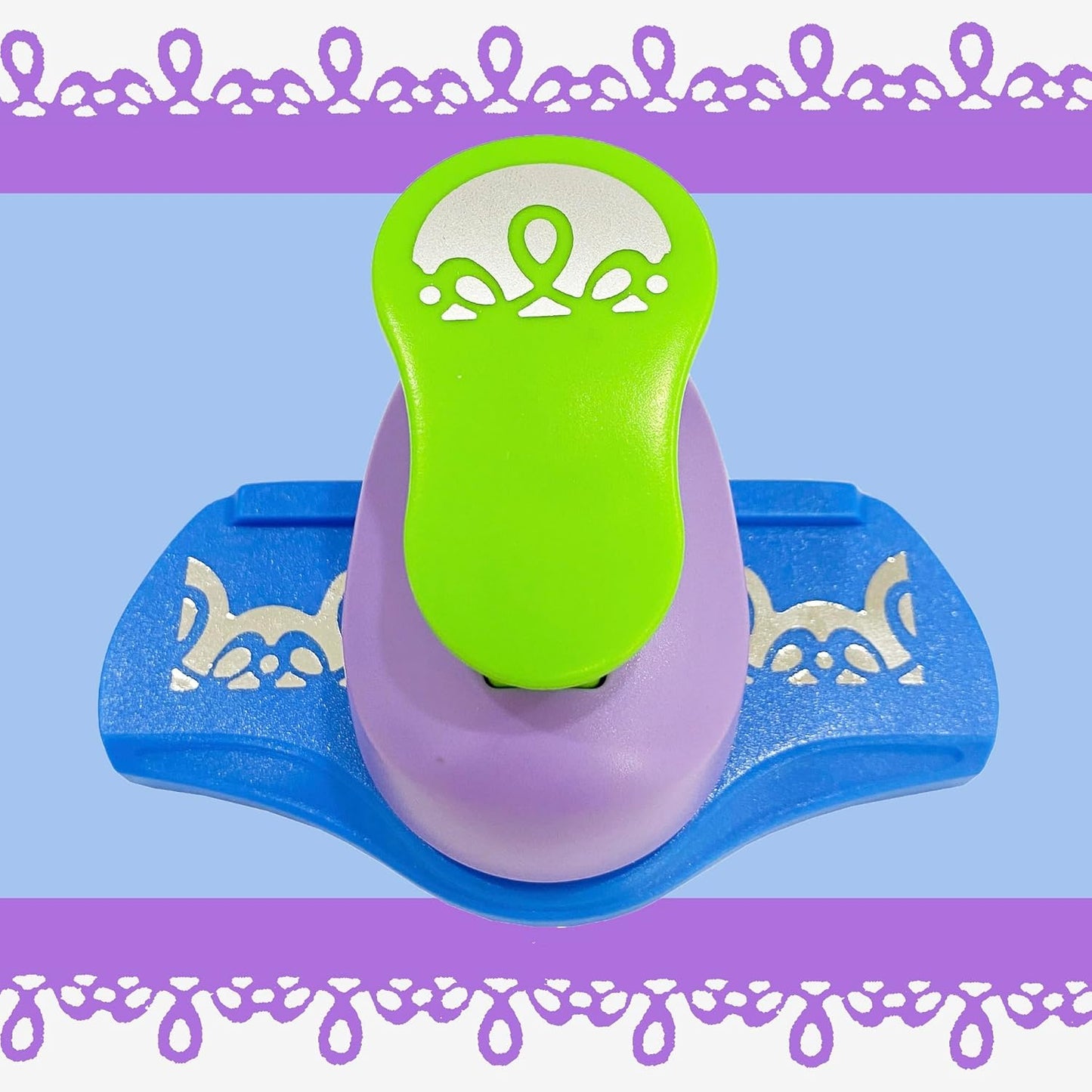 MIAO JIN Three Rings Craft Punch - Hemming & Edge Punch for Scrapbooking, Gift Cards, Wedding Cards & Decorations