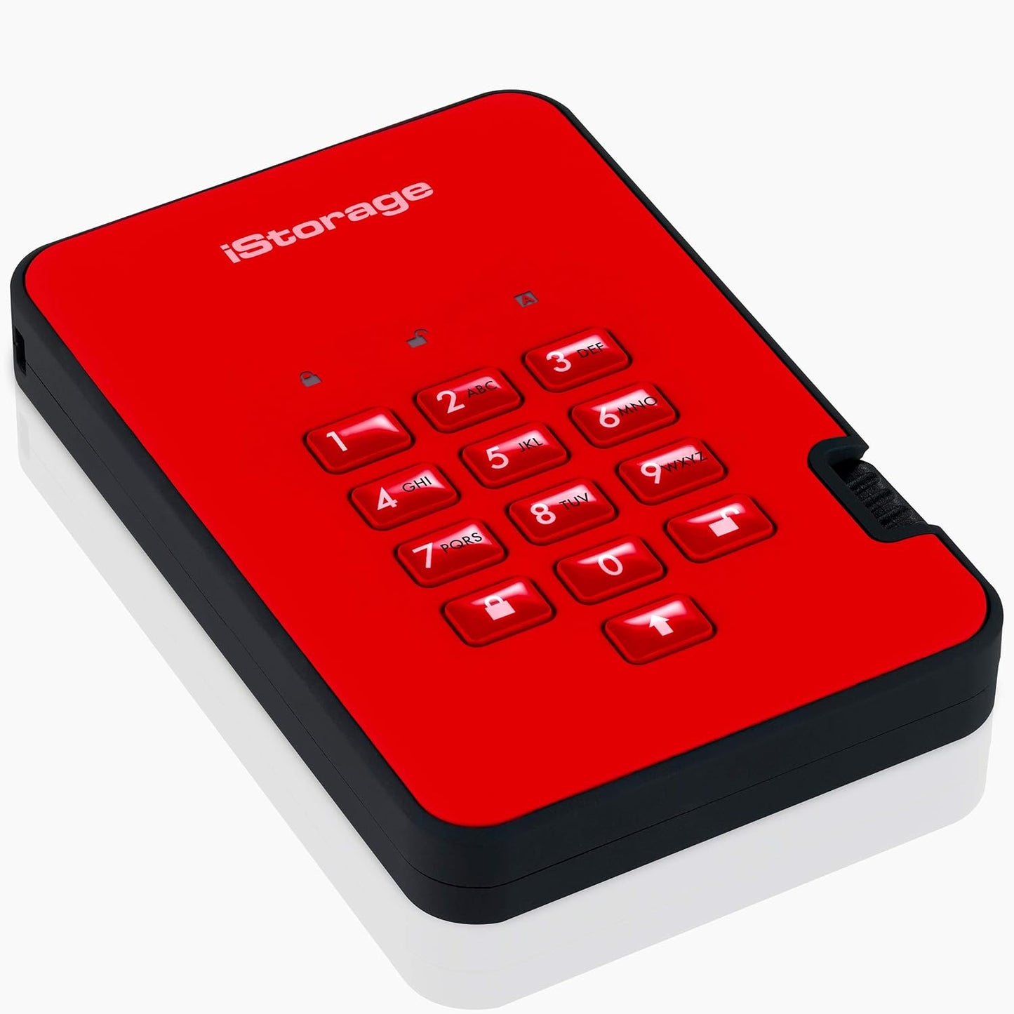iStorage diskAshur2 HDD 1TB Red | Secure portable hard drive | Password protected | Dust & water resistant | Hardware Encryption