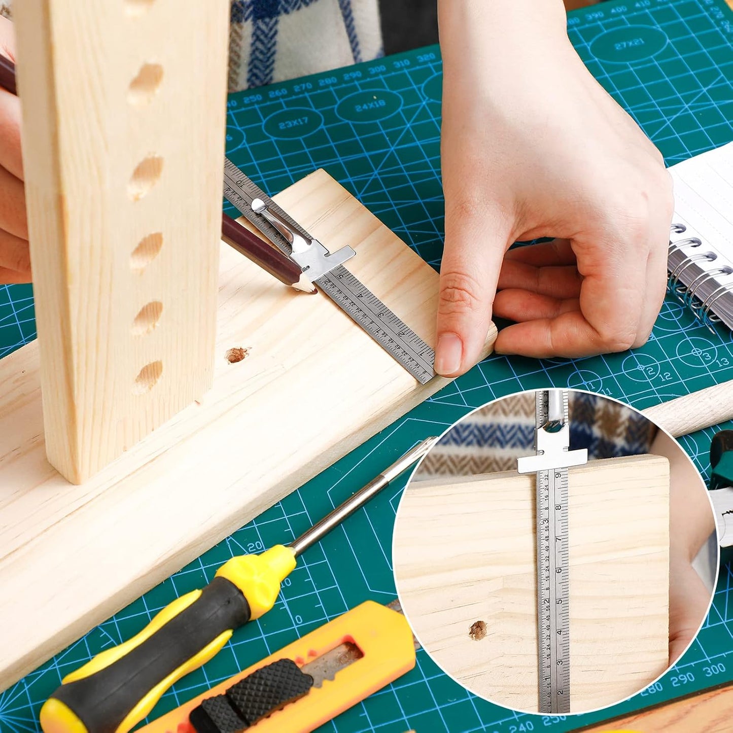 6 Inch 15 cm Pocket Ruler Flexible Precision Stainless Steel Ruler with Detachable Clips Stainless Steel Pocket Clip Scale Gauge Metric British System(30 Pieces)