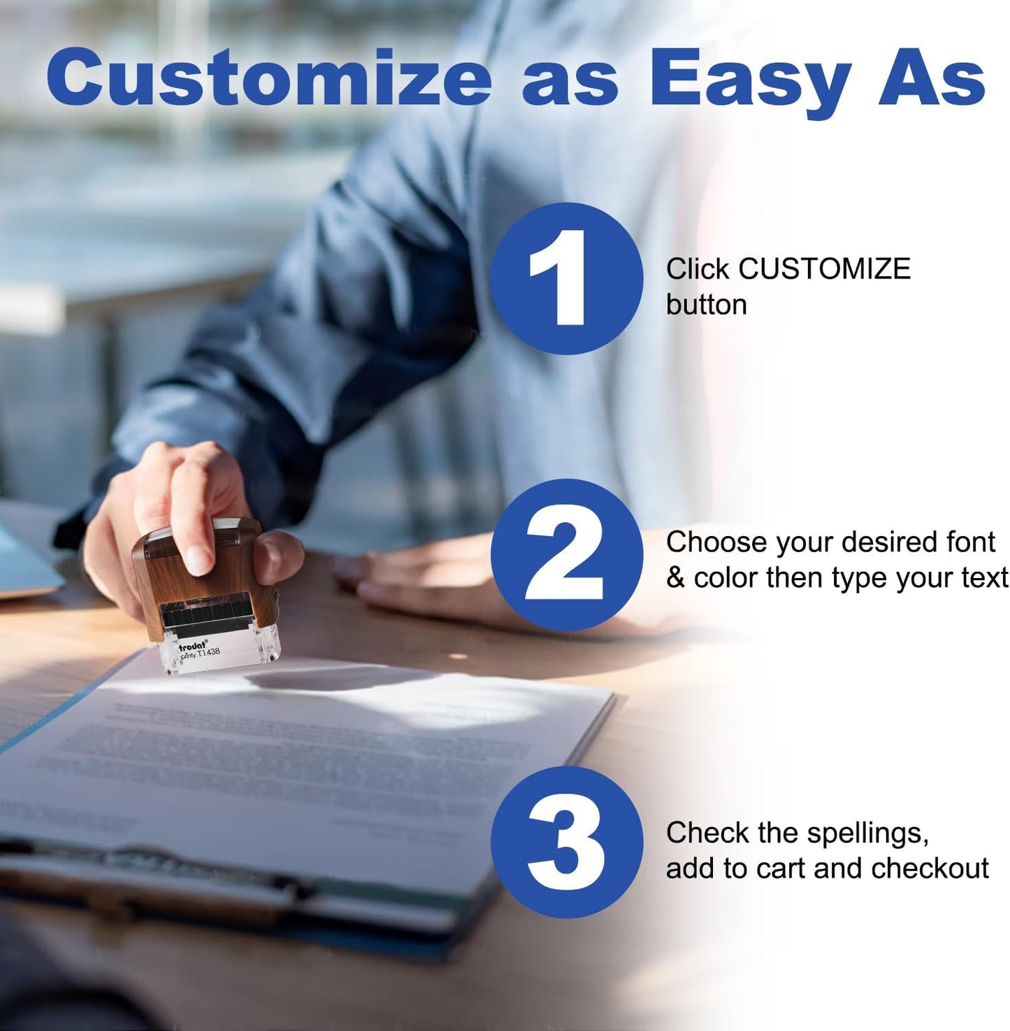 Custom Stamp-Rubber Stamps Custom,self Inking Stamps Personalized-Address Stamps Self Inking Personalized, Signature Stamp for Business, Office, Personal Use (0.78inch x0.78inch)