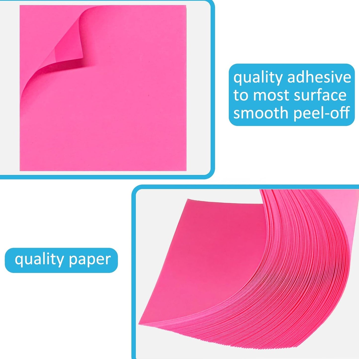 48 Pack 2400 Sheets Sticky Notes 3x3 Inches Bulk Colored Posted Notes 8 Colors Notes Stickies Note Pads for Office, School, and Home Supplies, 50 Sheets/pad