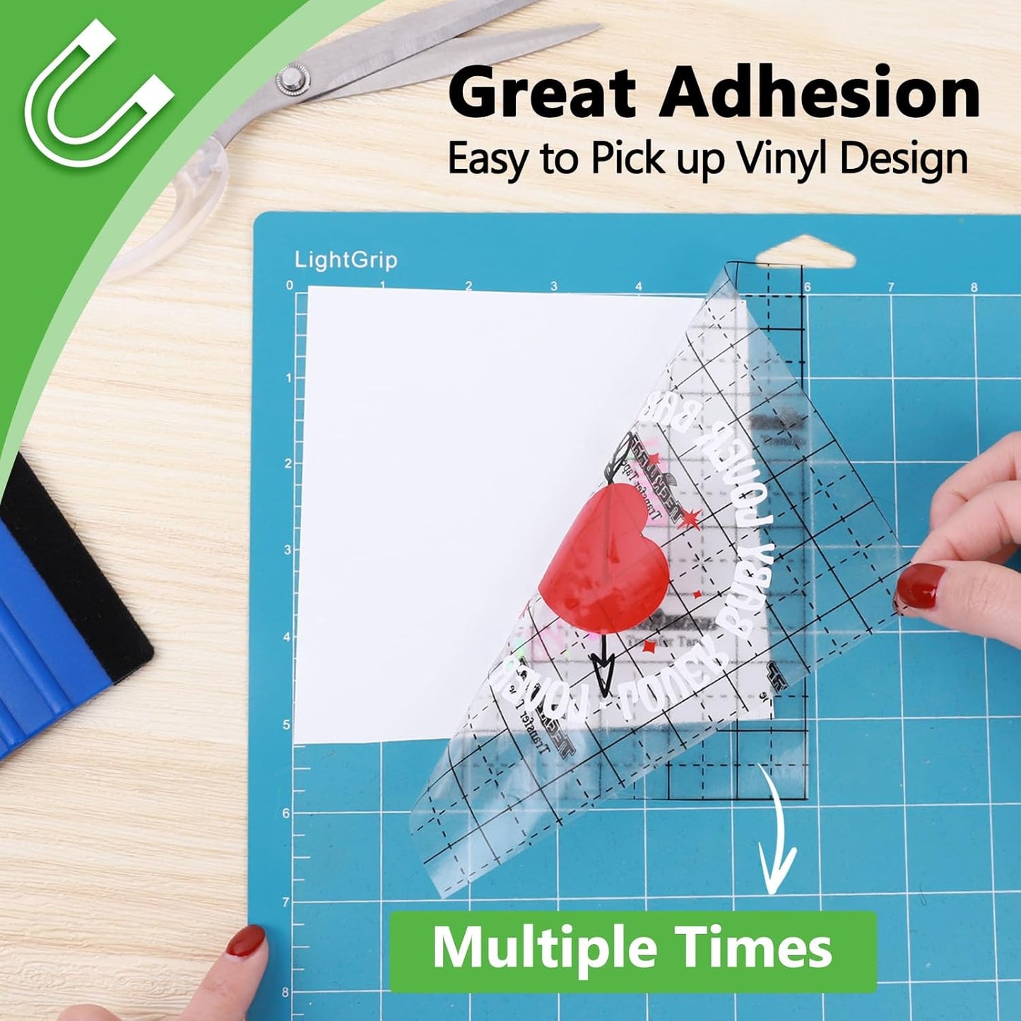 TECKWRAP Transfer Tape for Vinyl Vinyl Transfer Tape - 12" x 52FT Adhesive Transfer Tape for Permament Viyln Decals and Stickers,Windows,Signs,Clear Alignment Grid