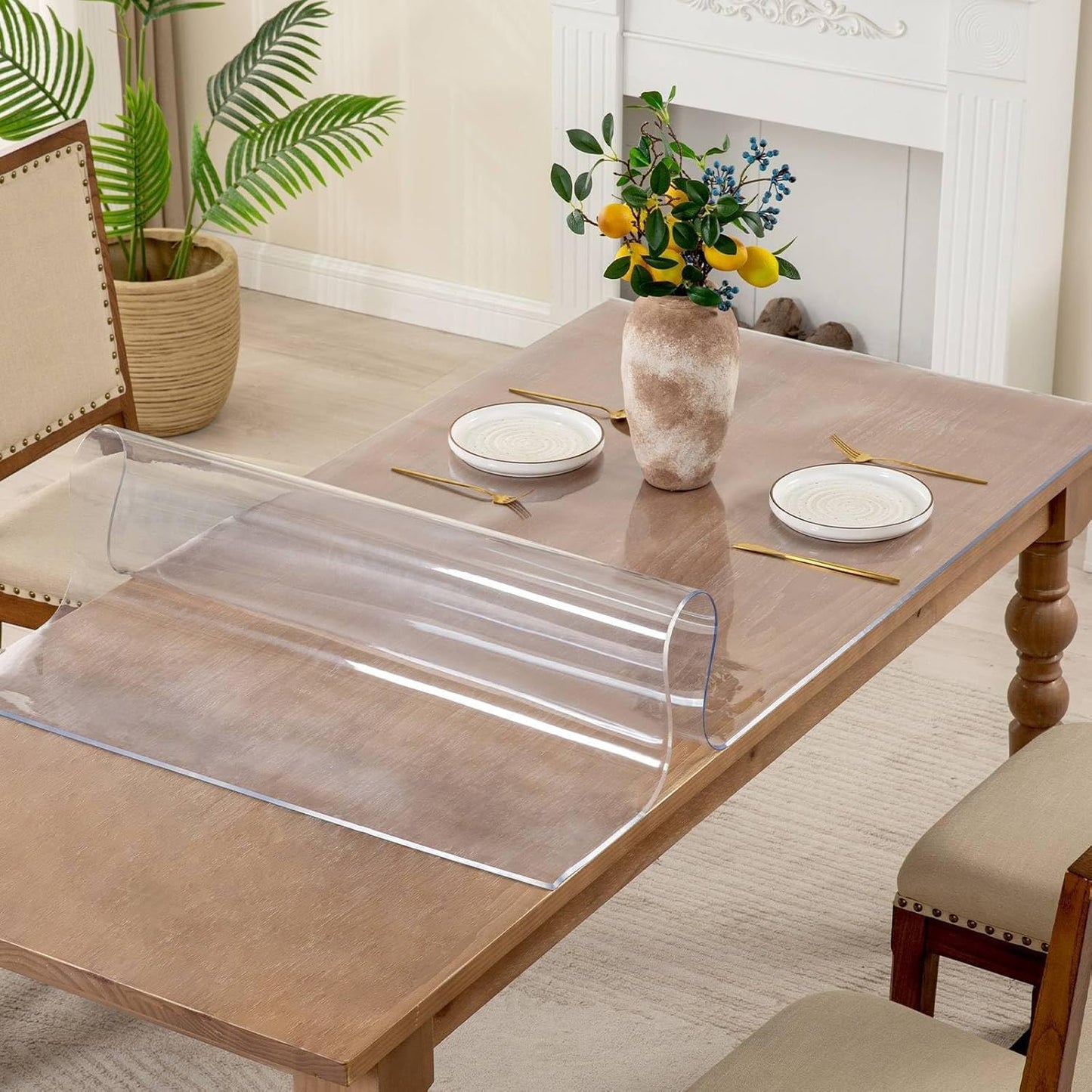 18 x 28 Inch Clear Table Cover Protector, 2mm Thick Clear Desk Mat, Plastic Table Cover, Vinyl Table Protector, Desk Mats on Top of Desks