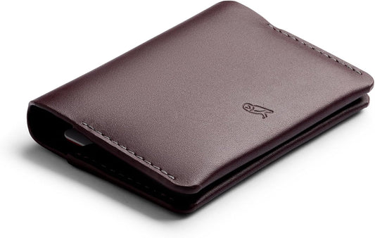 Bellroy Under Cover (slimline leather card wallet/holder with card storage, quick access slot, plus space for folded bills) - DeepPlum