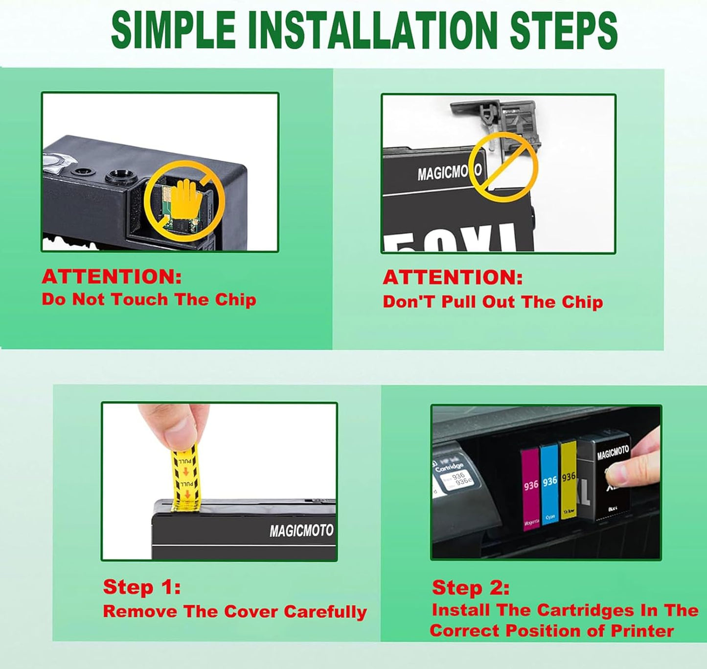 936E 936XL 936 Ink Cartridges Combo Pack Replacement for HP 936E 936XL Ink Cartridges Combo Pack for OfficeJet Pro 9120e 9125e 9730e 9130 9135e 9122e 9128e 9110b 9120b 9130b 9130e Printers, 4 Pack