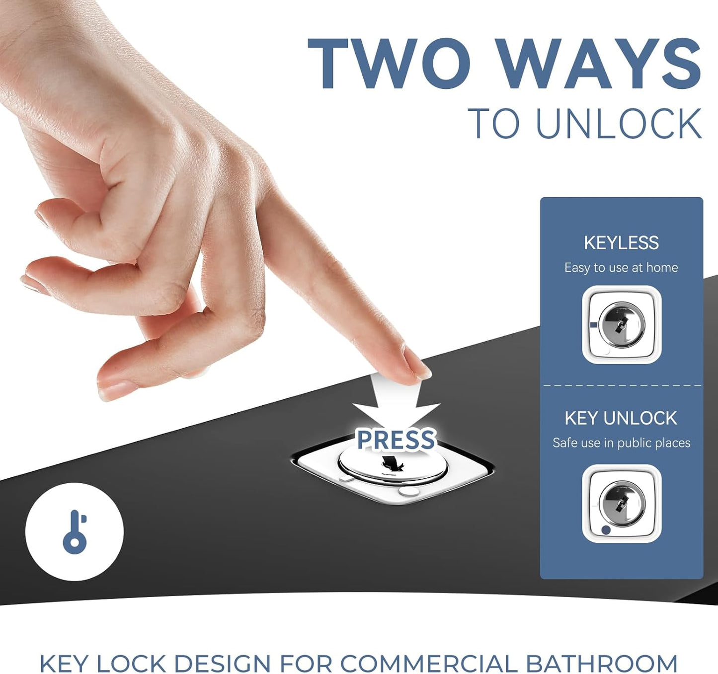 Paper Towel Dispenser Wall Mount, Adhesive No Drilling Multifold Trifold Cfold Commercial Hand Towel Dispenser (Black-PN6012)