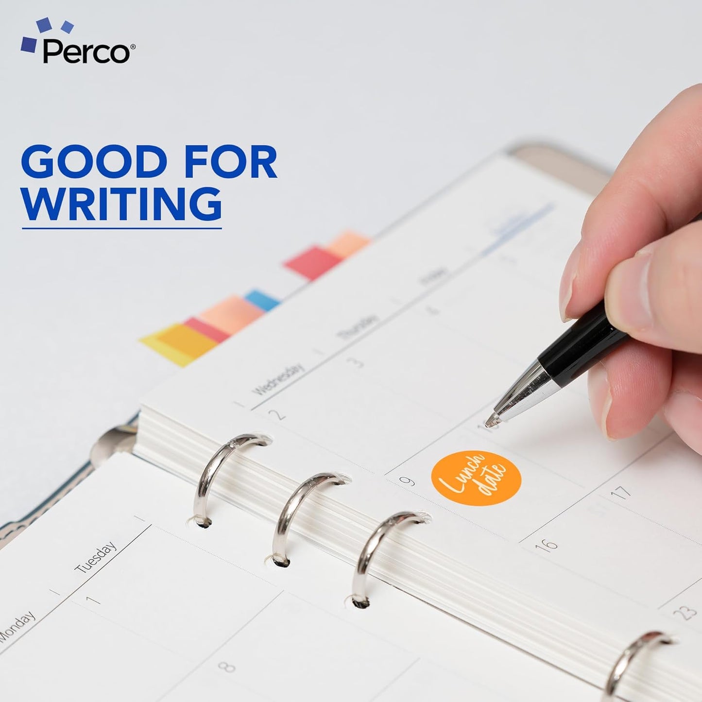 Perco Fluorescent Orange 1-Inch Round Circle Dot Sticker Labels with Easy Peel Perforation - 1,000 Labels per Roll - Strong Adhesion, Vibrant Colors for Organizing, Crafting & More - Made in USA