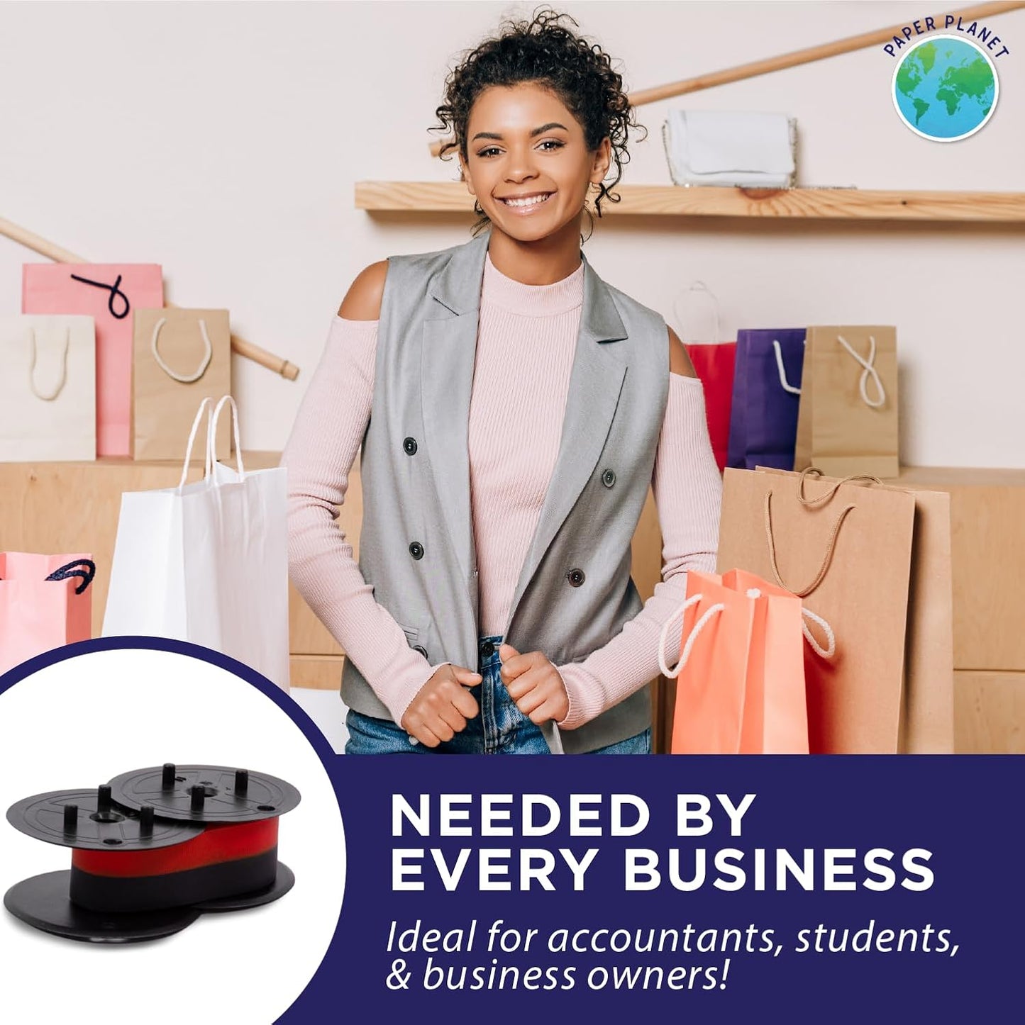 Red and Black Printing Calculator Ribbons Compatible with GR24 by Paper Planet | Replacement Adding Machine Ink Ribbon Compatible with Sharp EL 1197PIII Adding Machine | 6 Pack