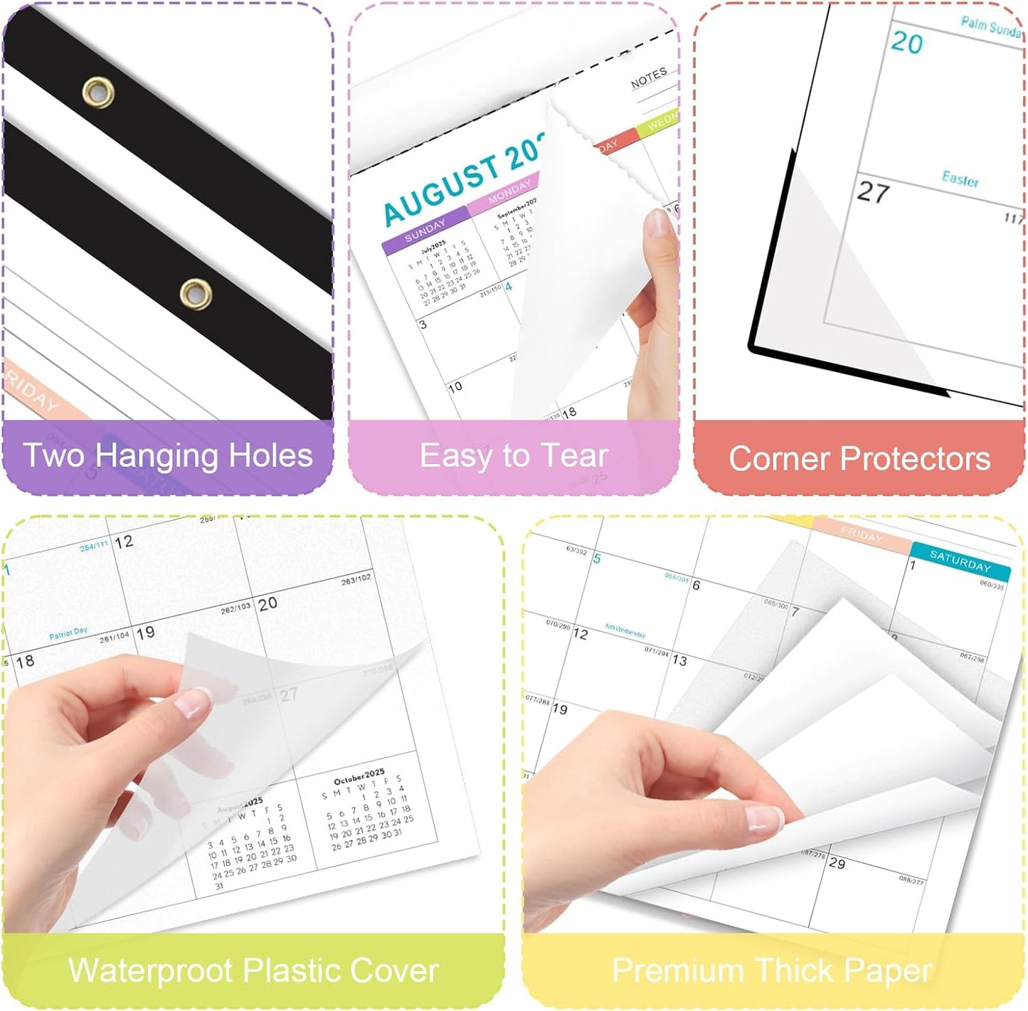 Gannyfer 2025-2026 Desk Calendar, Fridge Calendar Magnet, 18 Monthly Large Yearly Desktop/Wall Calendar, July 2025 - Dec 2026, with Plastic Cover Hanging String Corner Protectors, 17" x 12", Organizers for Office, Home and School (3 Sticker)