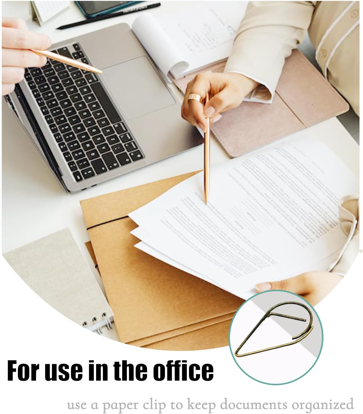 200 Pcs Teardrop Paper Clips Bulk,Stainless Steel Rust-Resistant Paperclips for Wedding Invitations, 3X Stronger Hold with Mirror Polish (Bronze, 1inch)