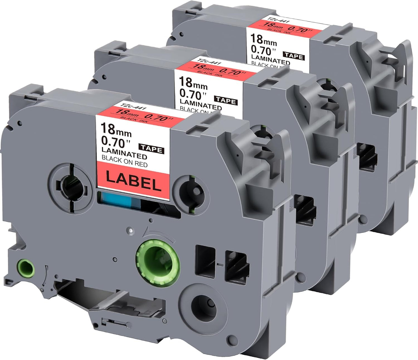 Weemay Compatible 3 Pack TZe-441 Replacement for Brother P-Touch Label Tape 18mm 0.7 Black on Red 3/4 TZe TZ Tape TZ-441 TZ441 TZe441 for PT-D400AD PT-D610BT PT-D600 PT-D410 Printer, 0.7" x 26.2'