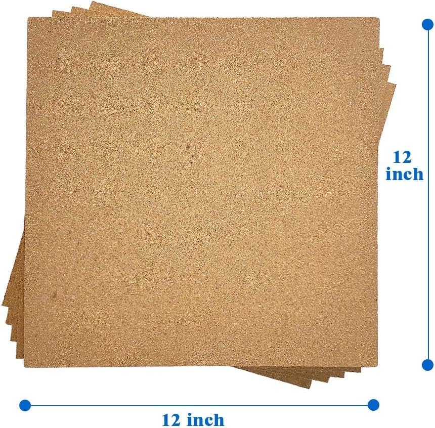 Corksidol Cork Tiles 12"x12" - 1/2" Thick -Bulletin Board-Cork Board- Ultra Strong Self Adhesive Backing for Floor/Wall/DIY-10 Pack