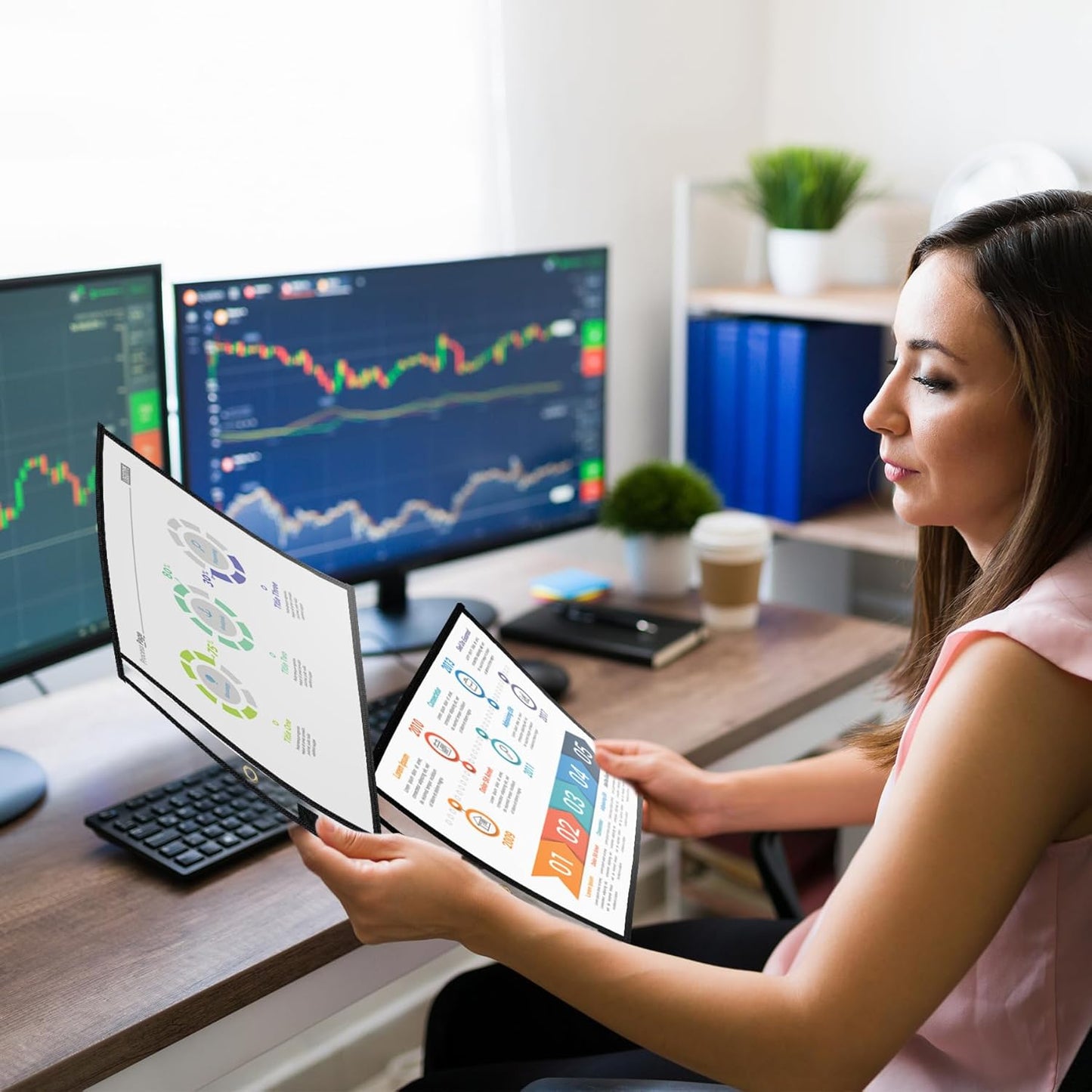 Ndsox 15 Packs Oversized Dry Erase Pockets Reusable Plastic Sleeves Clear Job Ticket Holders Heavy Duty Transparent Hanging Sheet Protectors for Teacher Classroom School Office Work Warehouse, Black