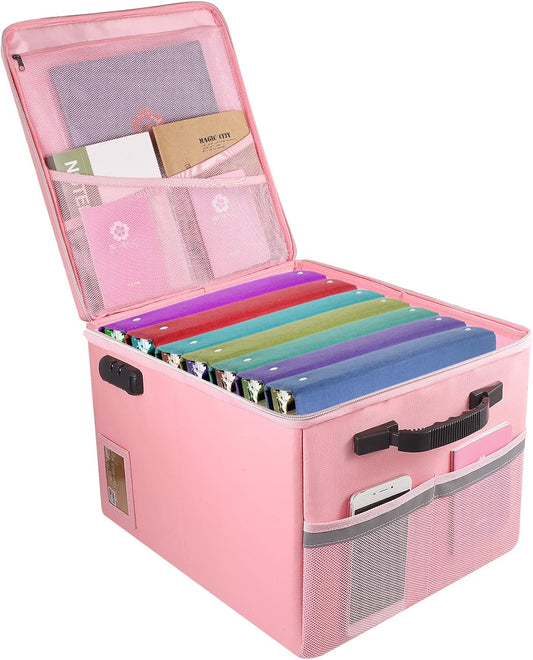 TOMKID Fireproof File Cabinet with Lock, Fireproof Document Organizer Collapsible File Box Filing Cabinet with Handle for Letter Legal Folder Certifications