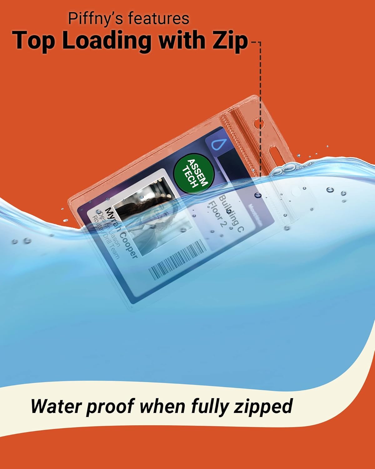 Clear ID Holder for Lanyard - ID Card Holder Waterproof (Inches, 2.25 x 3.5 Vertical 100Pack)