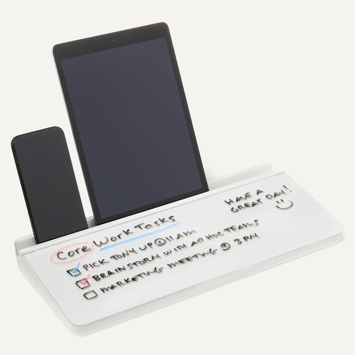 Amazon Basics Desktop Dry Erase Whiteboard with Organizer and Accessories, 15.7 x 5.4 inches, 1 Pack, White