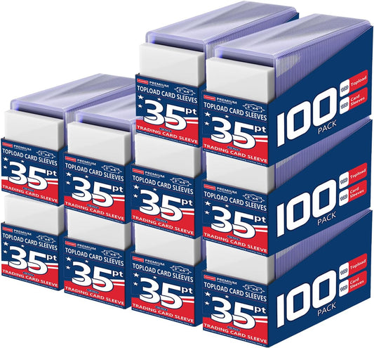 JohnBee Card Sleeves - 3"x4" Hard Plastic Top Loaders for Cards - Trading Card Sleeve & Baseball Card Holder - Premium Topload Ablum Photocard Holder for Sports, Game & Kpop Cards (1000Soft+1000Hard)