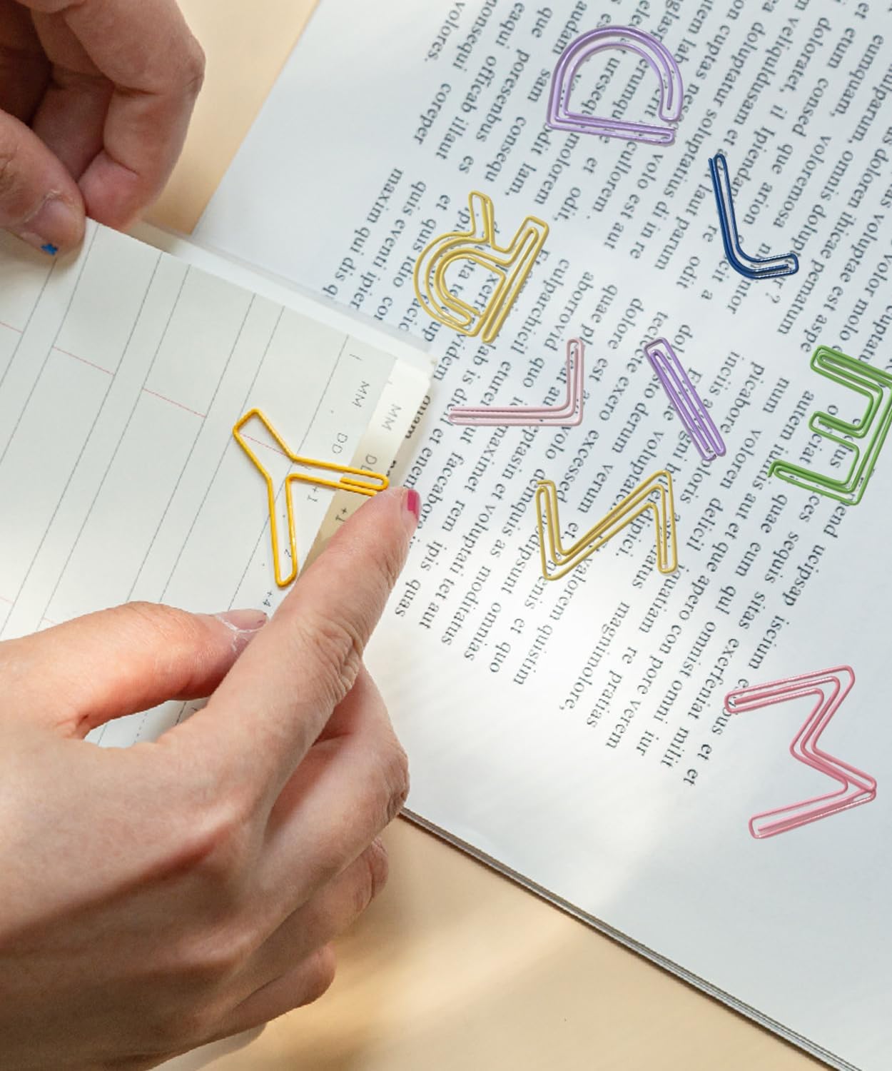 52 Pcs A-Z Stainless Steel Paper Clips - Alphabet Letter Clips for Office & School with Storage Box Assorted Color (26 Letters)