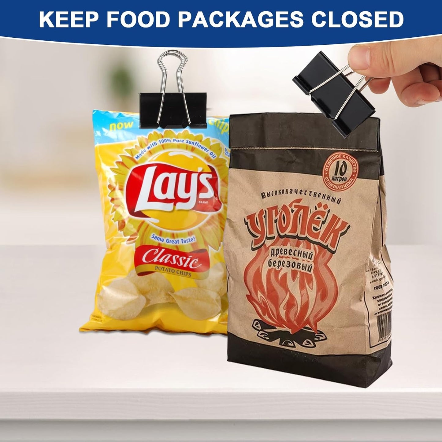 Ufmarine 40 Pcs Large Binder Clips 1.6 inch Length, Binder Clips Large for Office