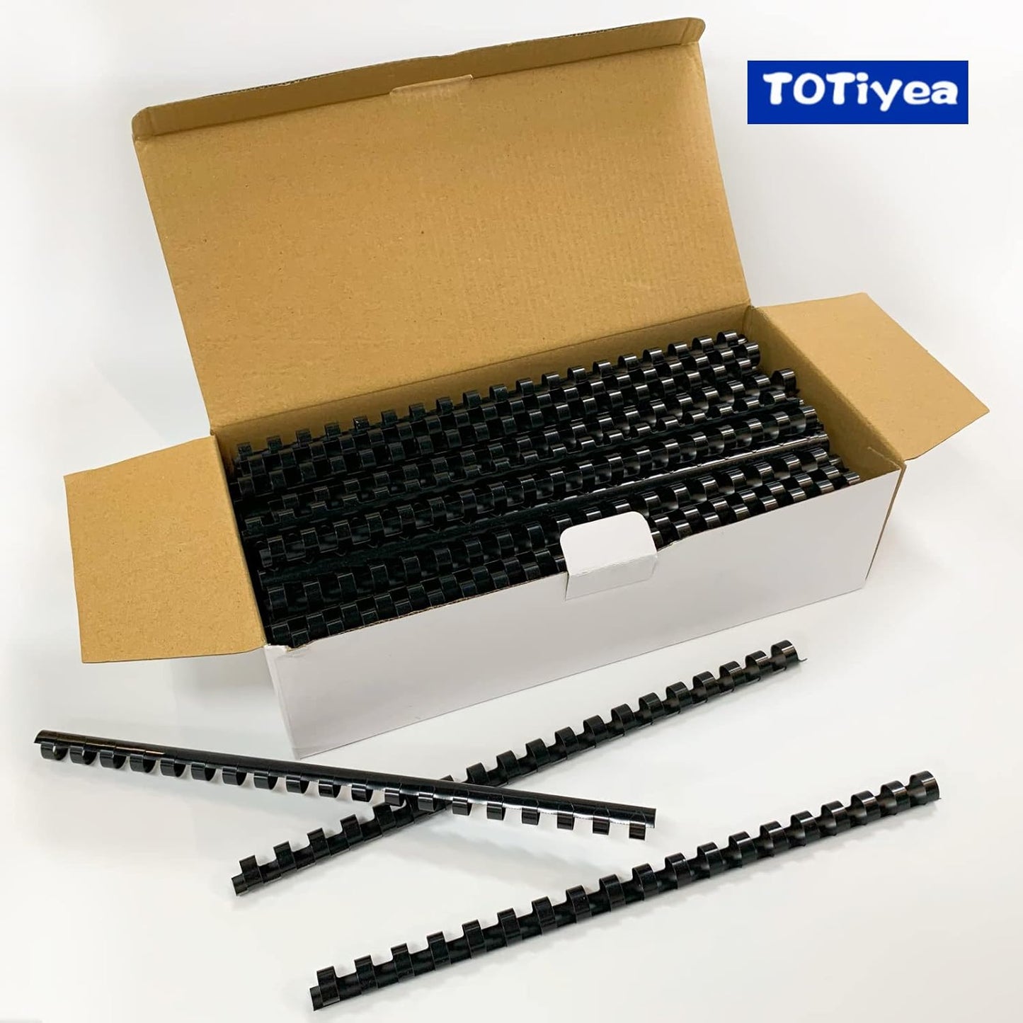 TOTiyea 19 Ring Plastic Binding Combs,1 Inch Diameter,200 Sheet Capacity, Letter Size, Black Comb Binding Spines (10 Pack)
