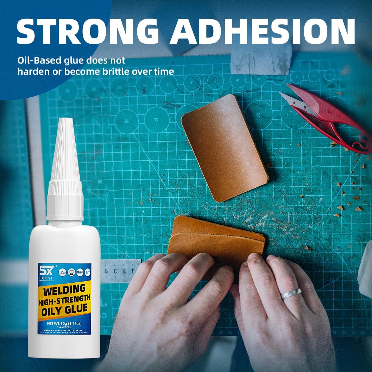 SXhyf Welding High-Strength Oily Glue - 2 Packs Ceramic Glue, Super Glue for Porcelain and Pottery Repair, Glass, Metal, Plastic, Wood, Leather, Crafts, Tile, Rubber and More, 3.52 oz (100 Gram)