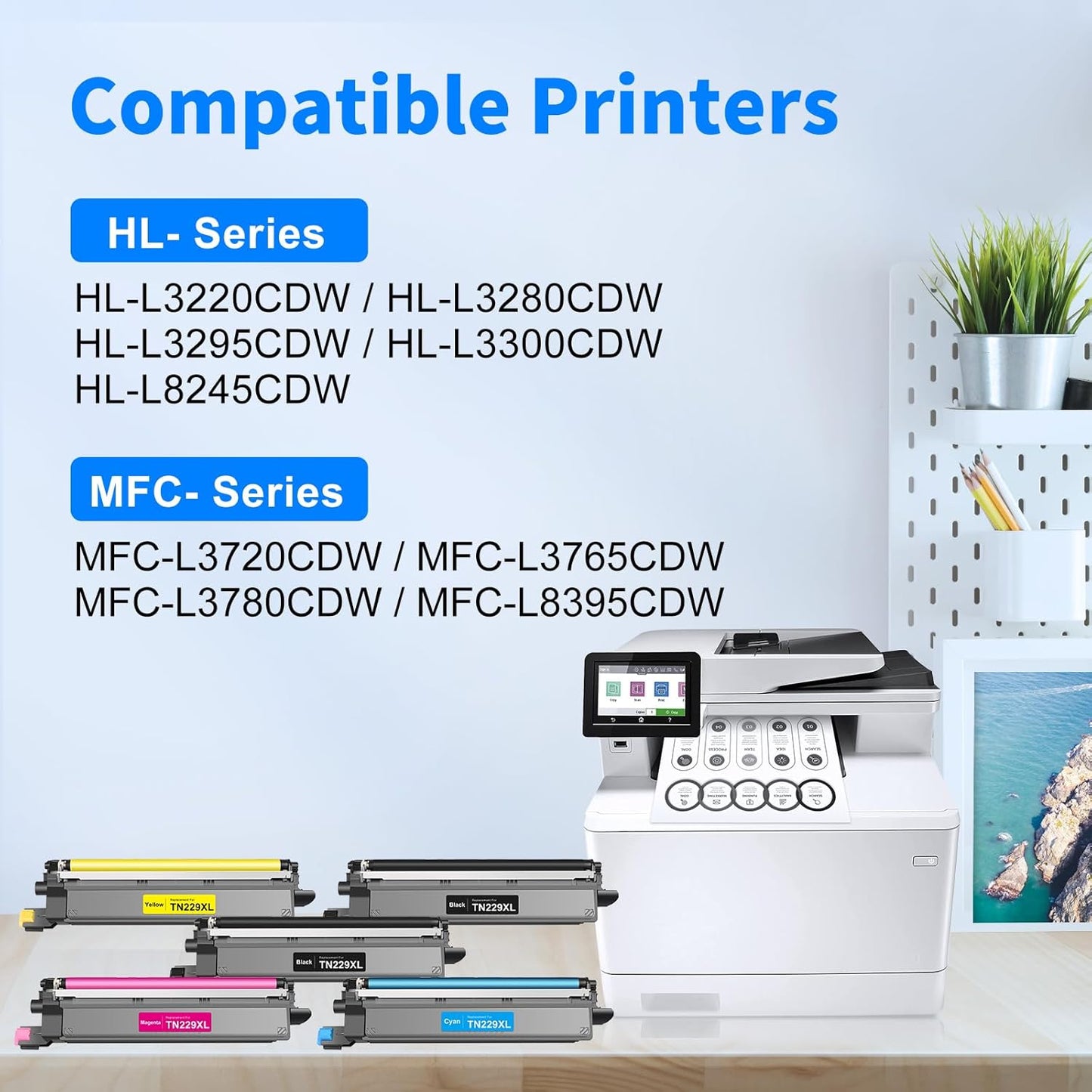 myCartridge Compatible Toner Cartridge Replacement for Brother TN229XL TN229 Toner for HL-L3280CDW MFC-L3780CDW MFC-L3720CDW HL-L3220CDW HL-L3295CDW Printer,TN-229XL TN229XXL Toner 5-Pack