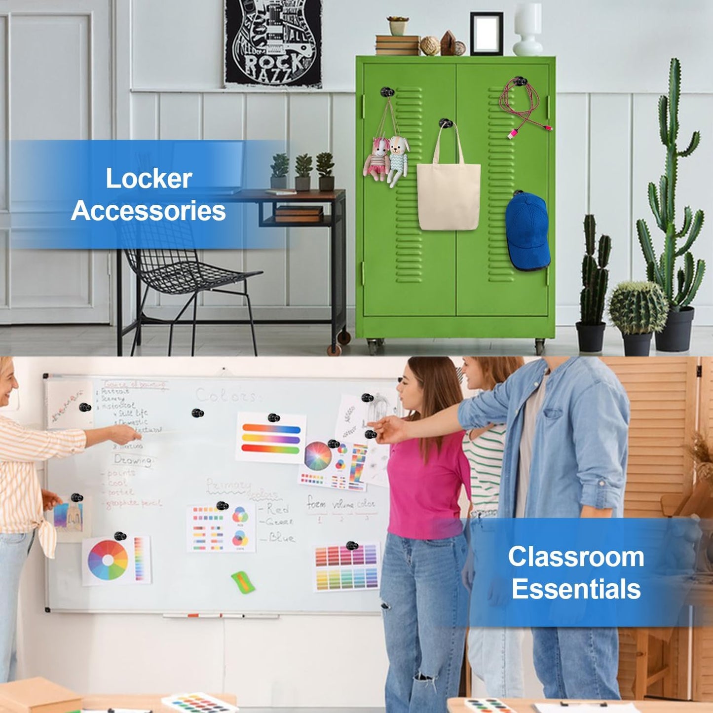 LOVIMAG 16Pcs Strong Science Magnets, Labs Junior Science Magnet Set for Education, Science Experiment Tools for School, Office, Thumb Tacks Magnets,Dry Erase Magnetic