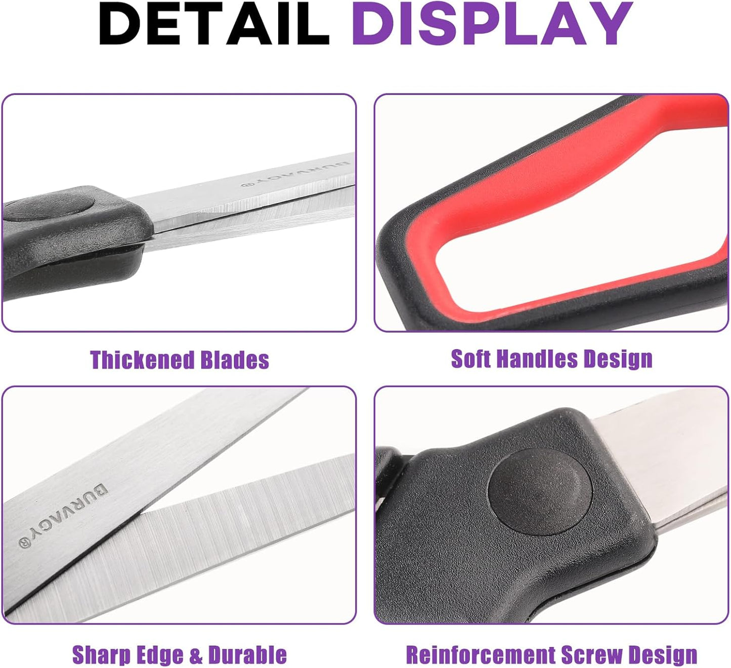 42Pack 8" Scissors All Purpose, Heavy Duty Scissors with Ultra Sharp Blades Comfort Grip Handles - For Office Home School Sewing Fabric Crafts, High/Middle School Student Teacher Scissor