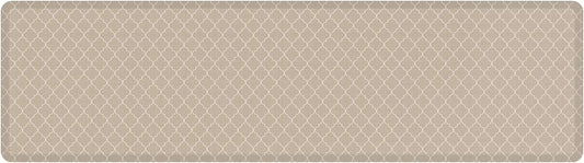 NewLife by GelPro Anti-Fatigue Designer Comfort Kitchen Floor Mat, 30x108" , Trellis Khaki Stain Resistant Surface with 3/4” Thick Ergo-foam Core for Health and Wellness