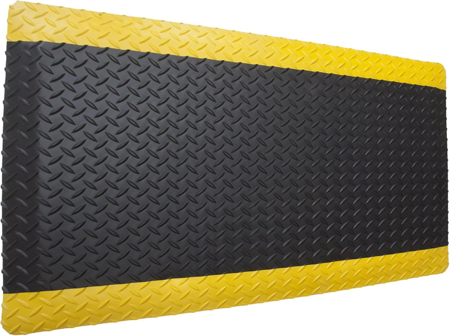 Rhino Mats, American Classic Diamond Anti-Fatigue Mats, Industrial Ergonomic Comfort Standing Mat for Work, Home, Garage, Office, Kitchen or Anywhere (Black/Yellow 1" Thick, 2 FT. x 22 FT.)