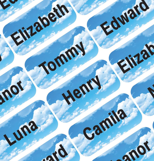 Personalized Waterproof Name Labels Press and Stick Custom Name Stick on Clothing Labels. Customized Up to 3 Lines Great for Camp & Daycare