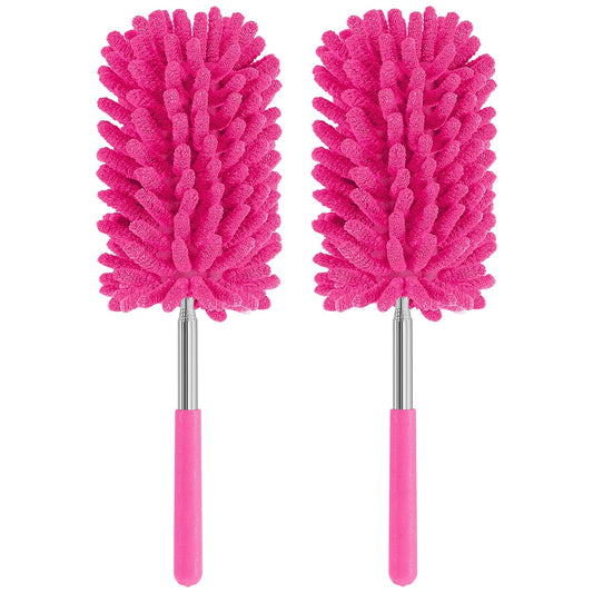 Mini Duster for Cleaning, 360° Bendable Hand Dusters with Extension Pole, Washable Small Duster for Car Interior, Office, Furniture