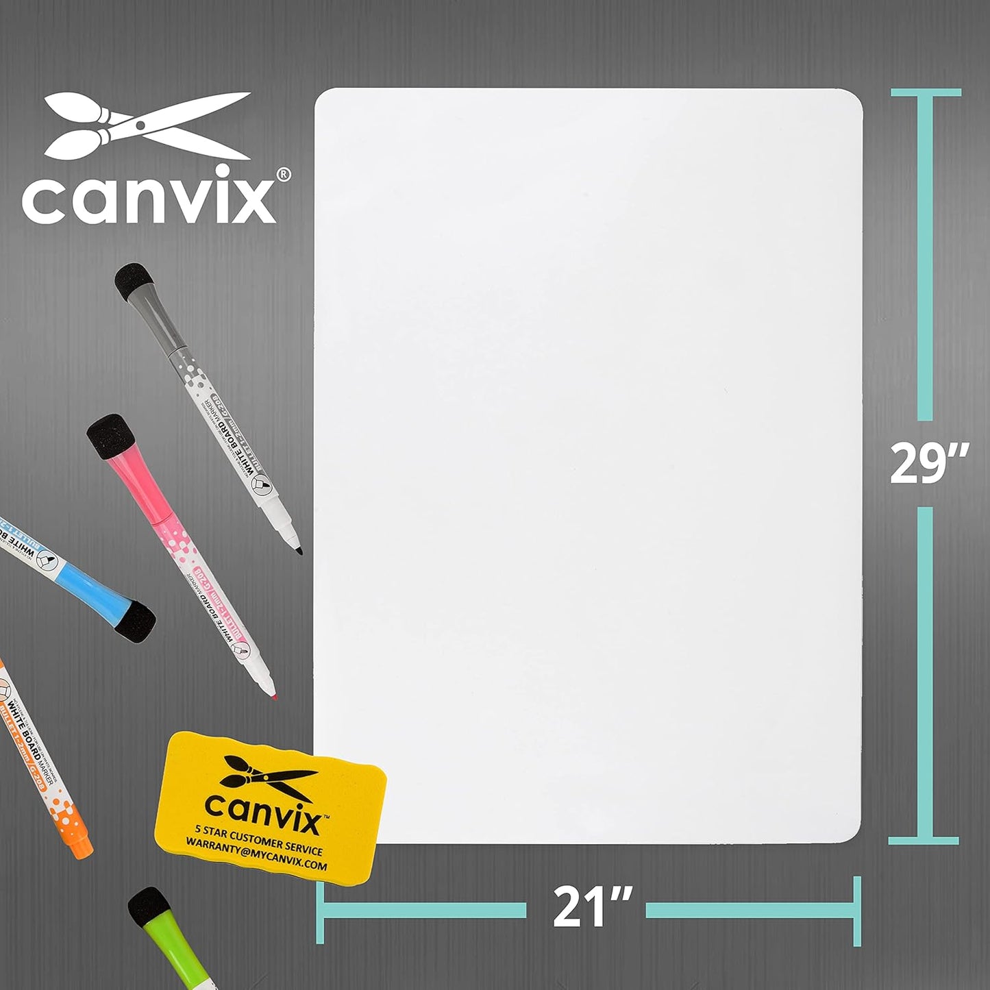 Magnetic Dry Erase Whiteboard for Refrigerator – Magnetized, Removable, Residue-Free Art and Memo Board for Family, Kids, Home, and Office – Magnetic Markers & Eraser Included (29 x 21 Inches)