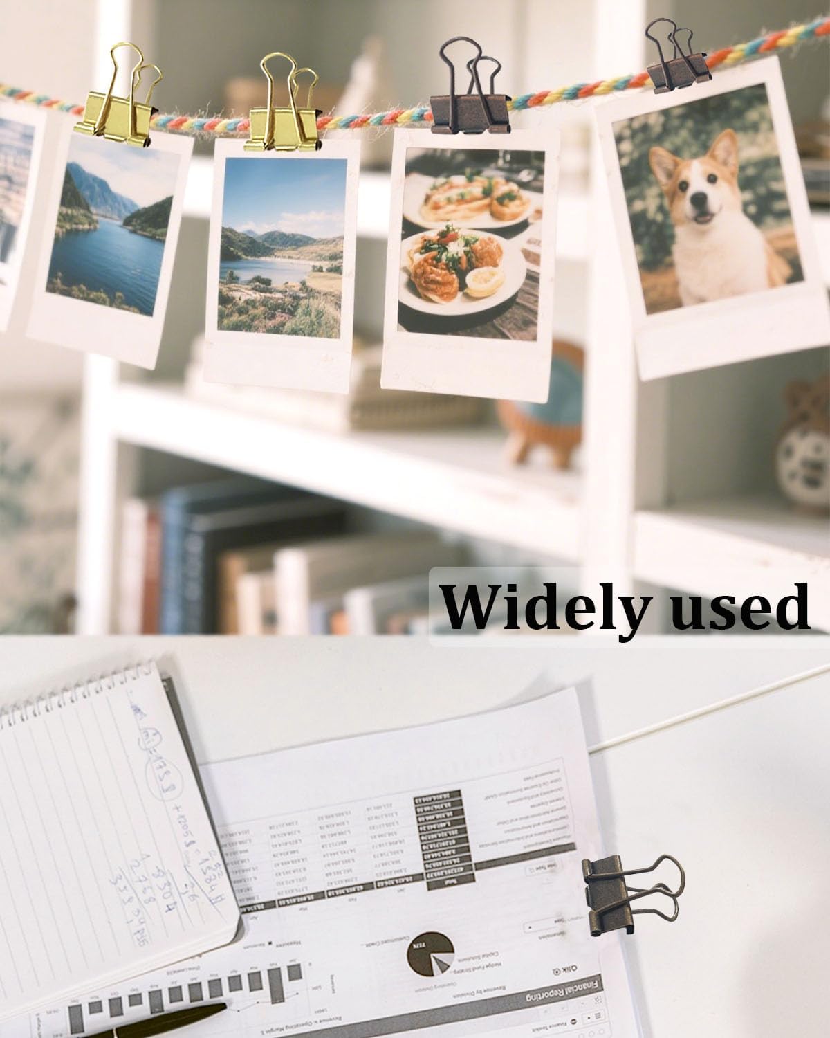 Large Binder Clips 1.25in 12-Pack - Heavy Duty Clamps for Files & Food Bags