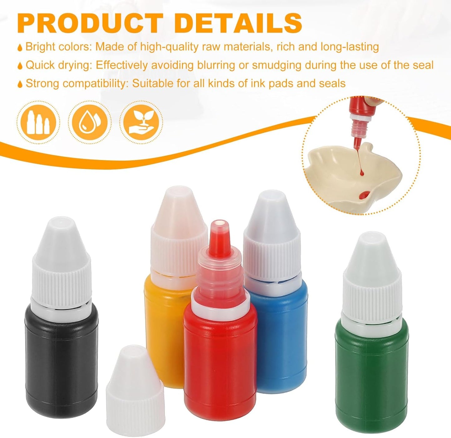 PATIKIL 0.33oz Refill Ink for Stamps and Ink Pads, 12Pcs 10ml Stamp Pad Ink Refill for Office Stamp Self Inking Stamp Date Stamp Scrapbooking, Rose Red