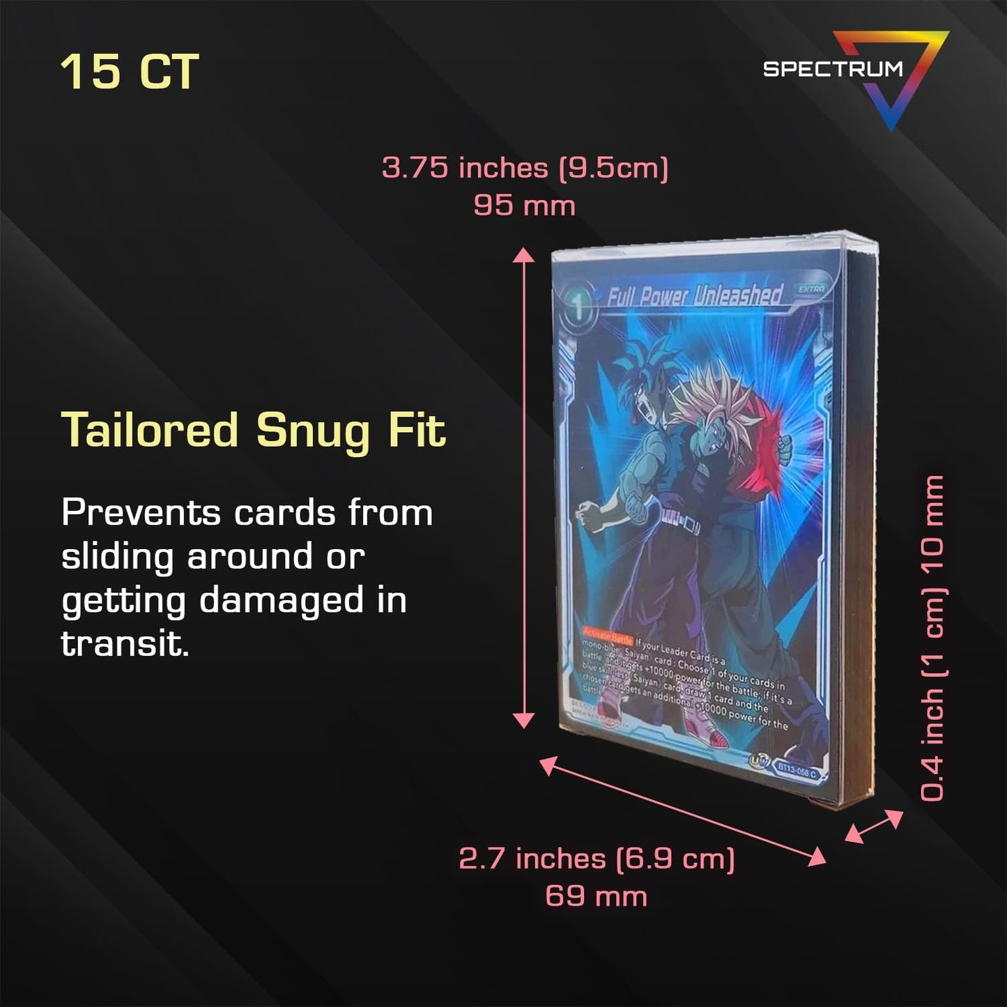 BCW Spectrum Card Cubes | Holds 15 Sleeved Cards | Crystal Clear Acrylic Storage