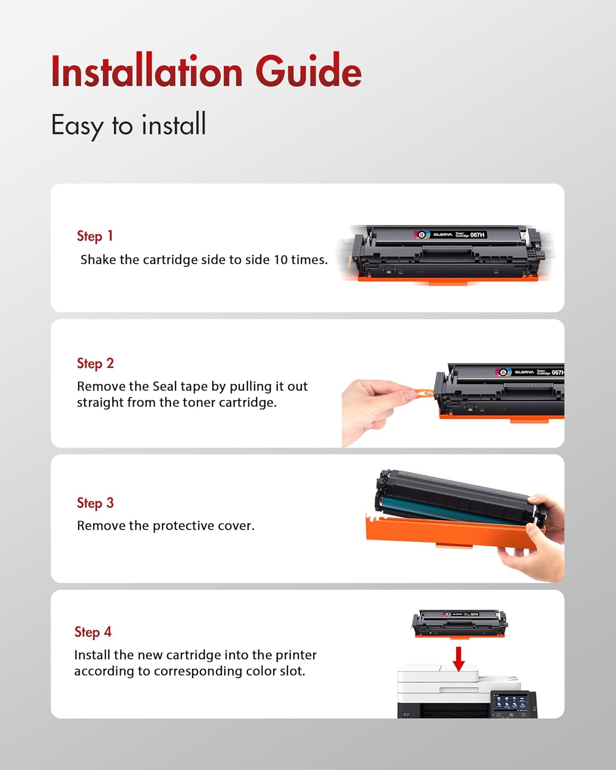 067H 067 Toner Cartridge Set - MF656Cdw MF654Cdw Toner Replacement for Canon 067 067H, for Canon MF656cdw Toner Cartridges, for Color ImageClass MF656Cdw LBP632Cdw MF654Cdw MF653Cdw LBP633Cdw (4 Pack)