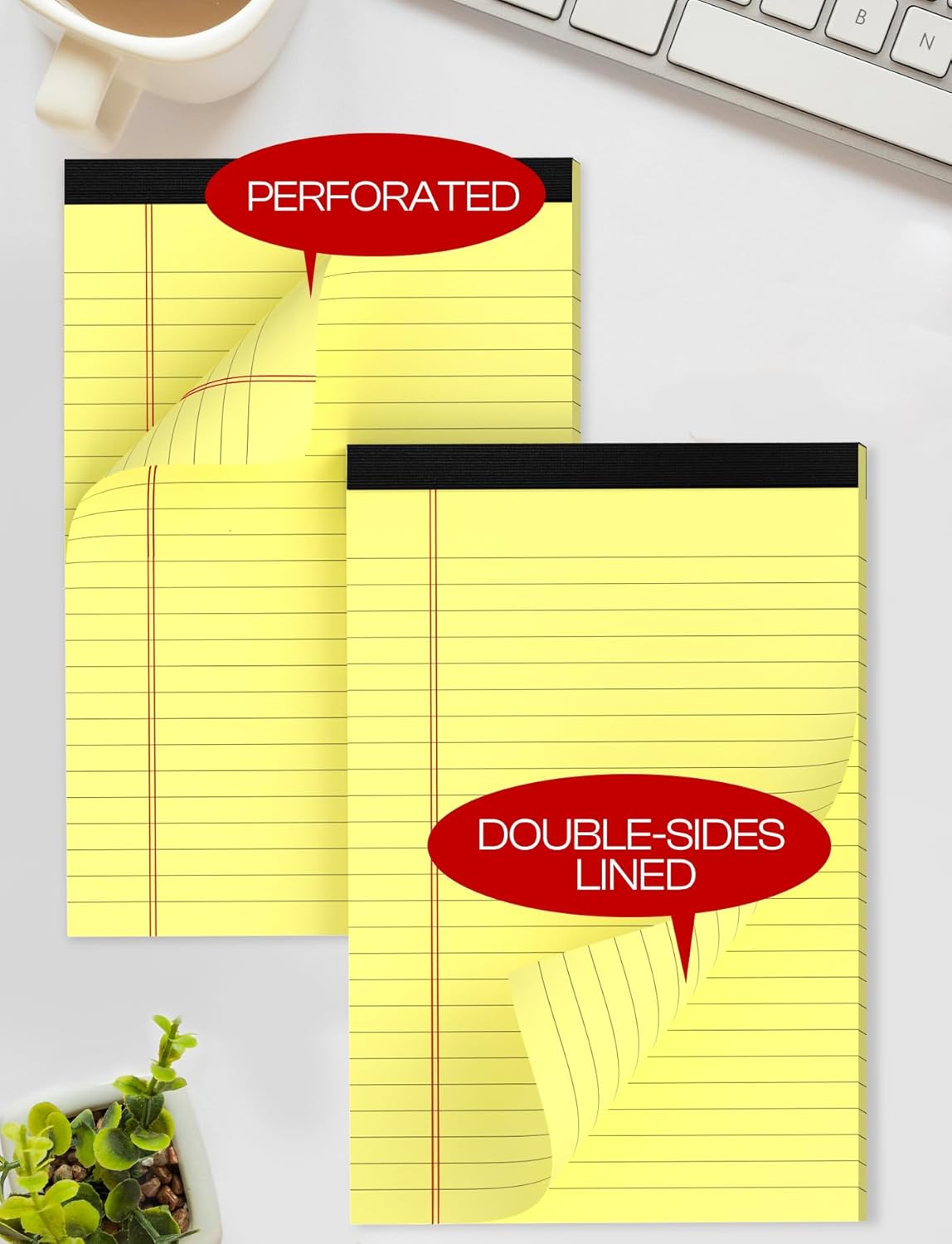 Small Legal Pads 5x8 Yellow 10 Pack Small Note Pads 5x8 College Ruled Yellow Notepads 80 GSM Lined Pads of Paper Notebook for Work Yellow Small Tablets Paper 5x8 Narrow Ruled Legal Pad 30 Sheets/Pad