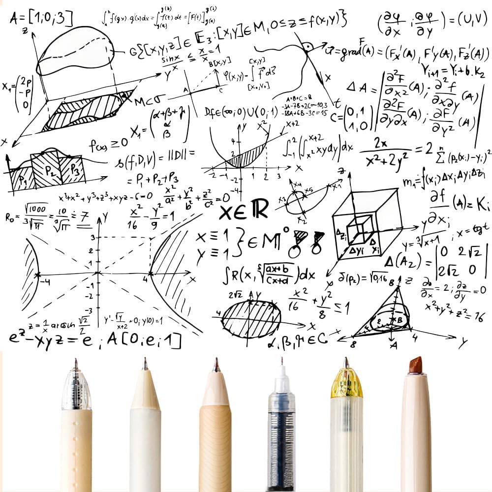 6 Count Pastel Gel Ink Pen Set,Cute Note Taking 0.5mm Fine Point Retractable 5 Count Black Ink Pens with 1 Count Highlighter for Writing, Journaling, School, Office (Off White)