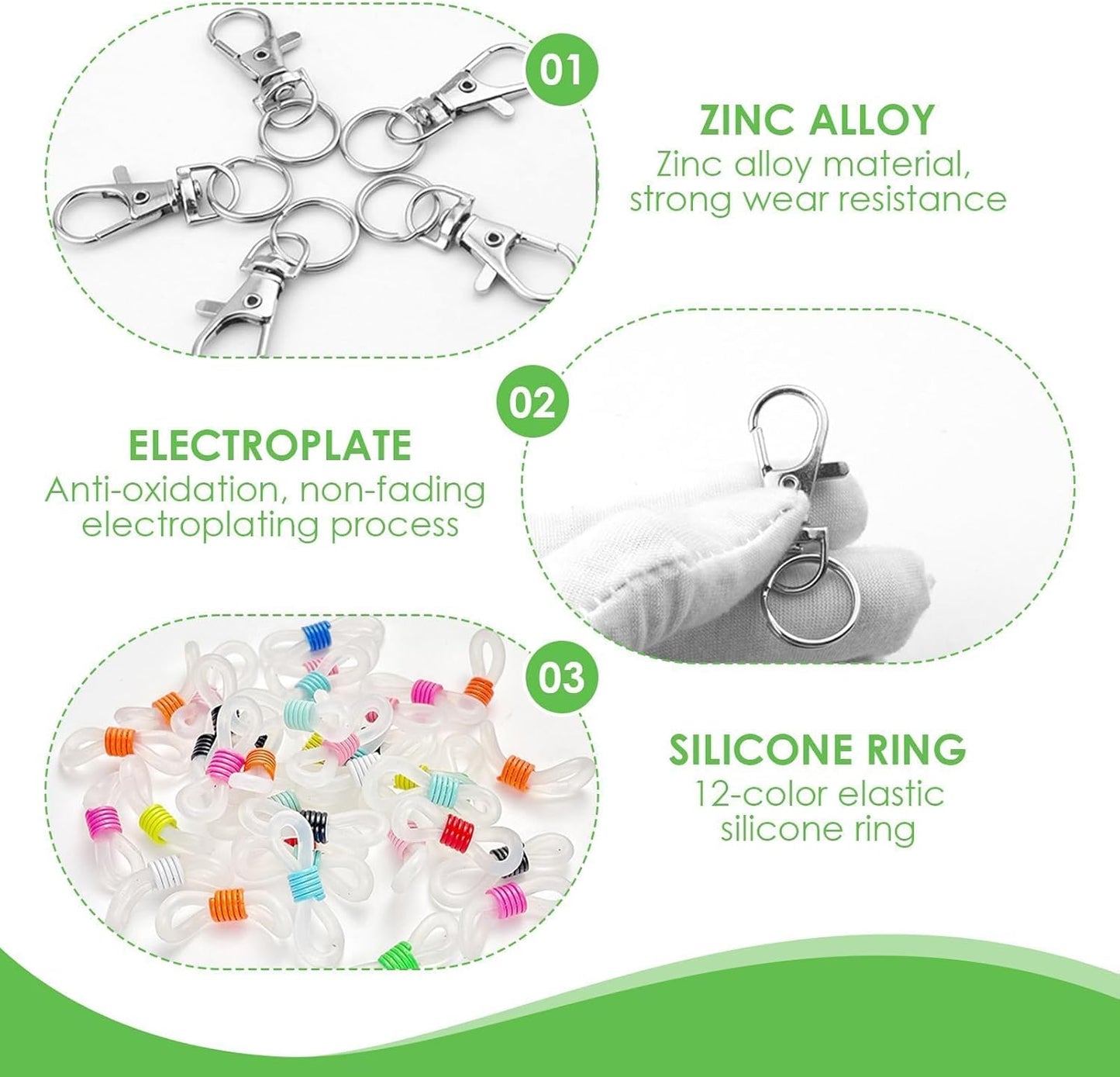 20 Pack Pen Holder for Lanyard, Retractable Badge Reel Accessories, Colorful Silicone Clips with Lobster Clasps, Mini Pen Clips for Badge Mini Sharpie, Nurse Teacher Student Aattachment for Daily Use