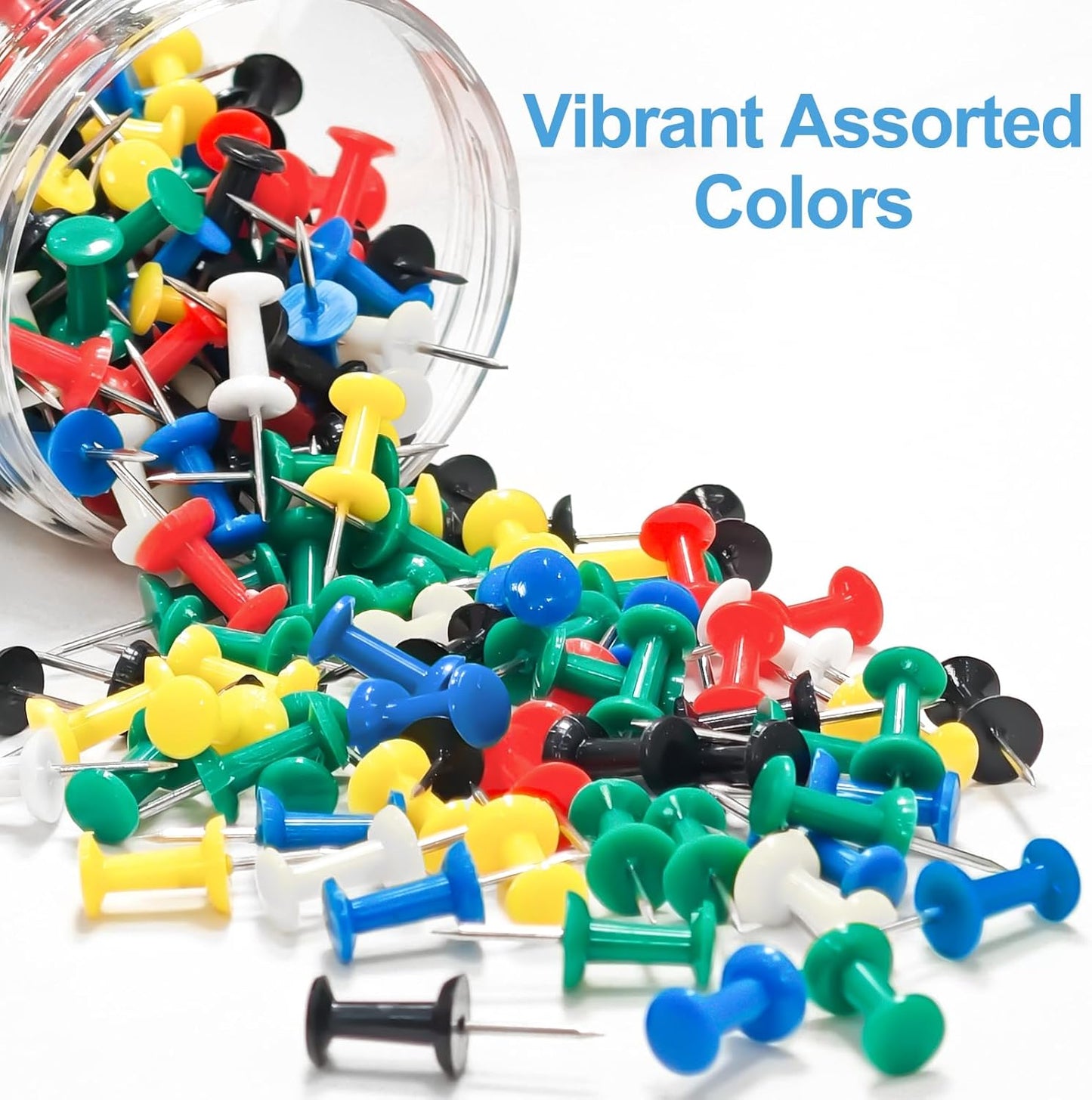 2400 Pcs Multicolor Push Pins Standard Thumb Tacks with Steel Point and Plastic Head PushPins thumbtacks for Wall, Cork Board, and Bulletin Board