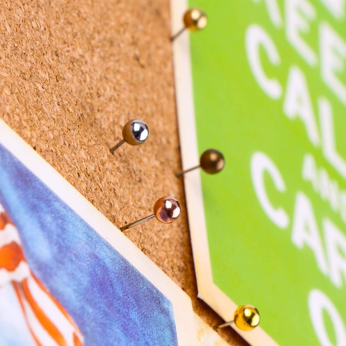 Yalis Push Pins Map Tacks 1/8-Inch Metallic Color Beads Head Marking Pins, 6 Colors, 360-count