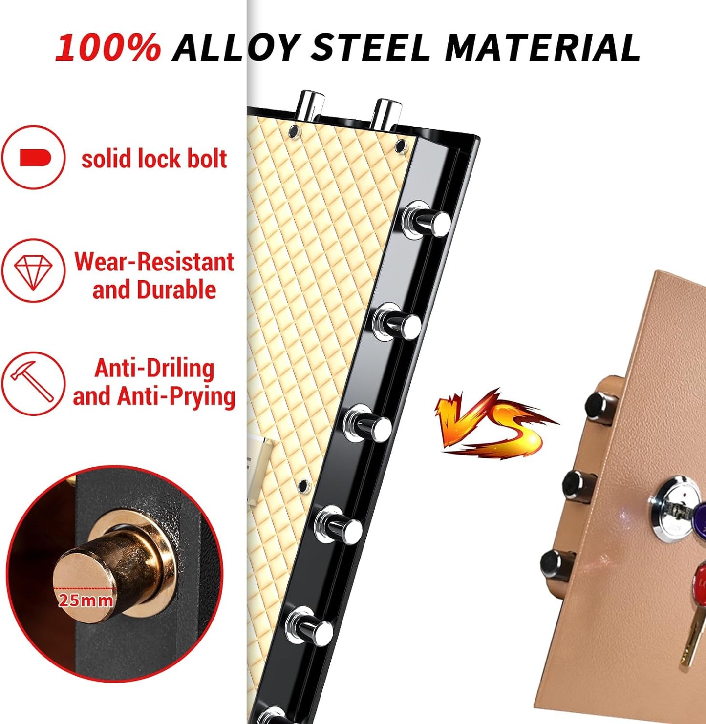 MLJ Large Security Safe - 8.1 Cu. Ft. Waterproof & Fireproof Home Safe with 2 Removable Shelves and Inner Cabinets for Storing Money, Medicines, Jewellery and Other Valuables (Fingerprint Lock)