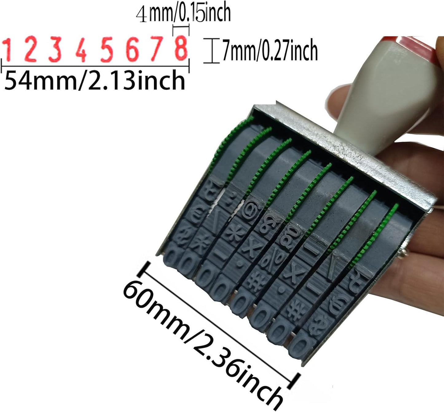 ZENG Date Stamps 8 Digits Roller Stamp Personalized Business Stamps Number Symbol Rolling Wheel Stamp Multi-Function DIY Scrapbooking Roller Stationery